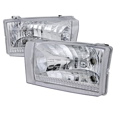 Spec-D Tuning 99-04 Ford F250 Euro Headlight Chrome LH-F25099-ABM